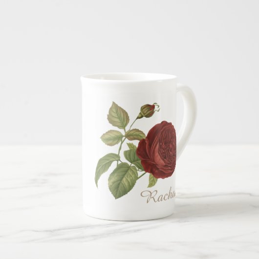 Elegant Rose Personalised Porselein Kop (Voorkant rechts)