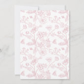Elegant Rose Pink Chinoiserie Photo Wedding Save The Date (Achterkant)