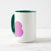 Elegant Rose Pink Floral with Green Interior Mok (Voorkant links)