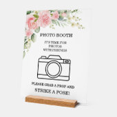 Elegant Rose Pink Wedding Photo Booth  Acryl Bord (Hoek)
