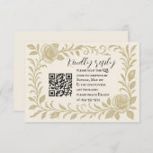 Elegant Rose QR Code RSVP Card (Voorkant / Achterkant)