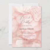 Elegant Rosé Roze Brunch Bubbly Vrijgezellenfeest Kaart (Voorkant)