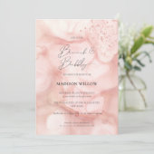 Elegant Rosé Roze Brunch Bubbly Vrijgezellenfeest Kaart (Staand voorkant)