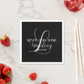 Elegant Rose Script Initiaal Trouw Favor Servet (Insitu)