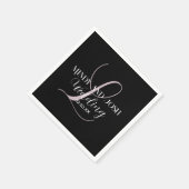 Elegant Rose Script Initiaal Trouw Favor Servet (Hoek)