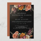 Elegant Rose Wedding Kaart (Voorkant / Achterkant)