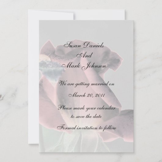Elegant Rosebud Floral Wedding Save the Date Kaart (Voorkant)