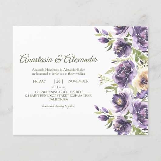 Elegant RoseBudget Uitnodiging tot bruiloft. Flyer (Voorkant)