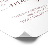 Elegant RoseGold Calligraphy raden hoeveel Kisses  Poster (Hoek)