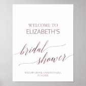 Elegant RoseGold Calligraphy Vrijgezellenfeest Wel Poster (Voorkant)