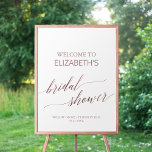 Elegant RoseGold Calligraphy Vrijgezellenfeest Wel Poster<br><div class="desc">Dit elegante roos goudkalligrafie vrijgezellenfeest welkom poster is perfect voor een eenvoudige trouwdouche. Het lichtroze ontwerp is voorzien van een minimalistisch bord met romantische en grillige faux roos gouden folie. Pas het poster met de naam van de bruid-aan-moet, en de datum en de plaats van de douche aan. Opmerking: dit...</div>