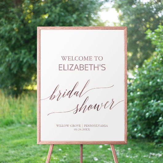 Elegant RoseGold Calligraphy Vrijgezellenfeest Wel Poster