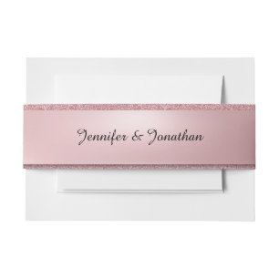 Elegant Rosegold Handgeschreven de Sjabloon van de Uitnodigingen Wikkel