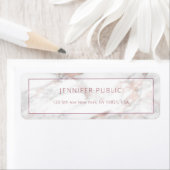 Elegant Rosegold Marmer Goud Moderne Sjabloon Etiket (Insitu)