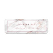Elegant Rosegold Marmer Goud Moderne Sjabloon Etiket (Voorkant)