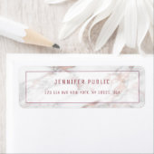 Elegant Rosegold Marmer Sjabloon Retouradres Etiket (Insitu)