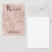 Elegant Rosegold Print Display Kaart Visitekaartje (Voorkant / Achterkant)