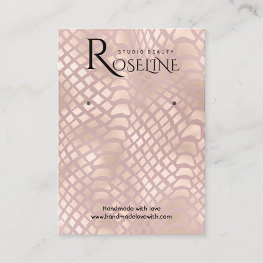 Elegant Rosegold Print Display Kaart Visitekaartje (Voorkant)
