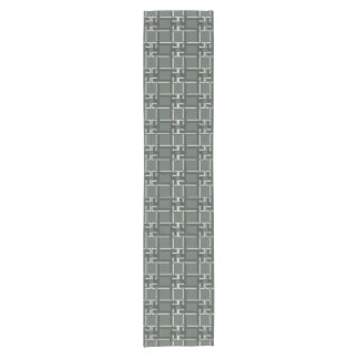 Elegant Rosemary Sage Greek Key Pattern Korte Tafelloper
