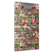 Elegant Roses Brown Wood Foto Klembord (Rechts)