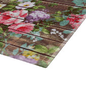  Elegant Roses Brown Wood Foto Snijplank (Hoek)