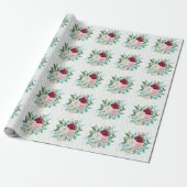 Elegant Roses & Mint Cadeaupapier (Uitgerold)