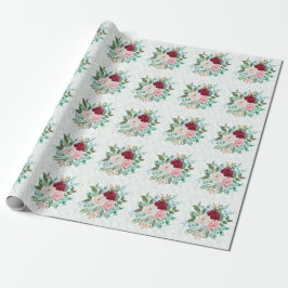 Elegant Roses & Mint  Cadeaupapier