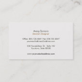 Elegant Rosette Bloemen Motief Interieur Ontwerper Visitekaartje (Achterkant)