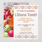 Elegant Rosh Hashanah Red en Gold Star van David Kaart (Voorkant / Achterkant)