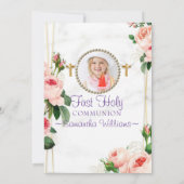 Elegant Rosy Blush Floral First Community Kaart (Achterkant)