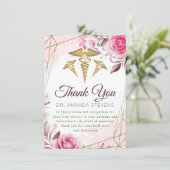 Elegant Rosy Doctor Hartelijk dank Bedankkaart (Staand voorkant)