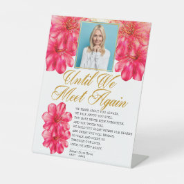 Elegant Rosy Floral Funeral Memorial Poem Reclamebord Met Voetstuk