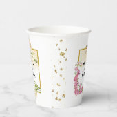 Elegant Rosy Floral Wedding Paper Cup Papieren Bekers (Rechts)