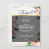 Elegant Rosy Vellum Overlay Wedding Invitation Kaart (Achterkant)