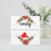 Elegant Rosy, word jij mijn Vriendin Kaart? Bedankkaart (Staand voorkant)