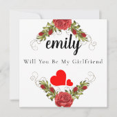 Elegant Rosy, word jij mijn Vriendin Kaart? Bedankkaart (Voorkant)