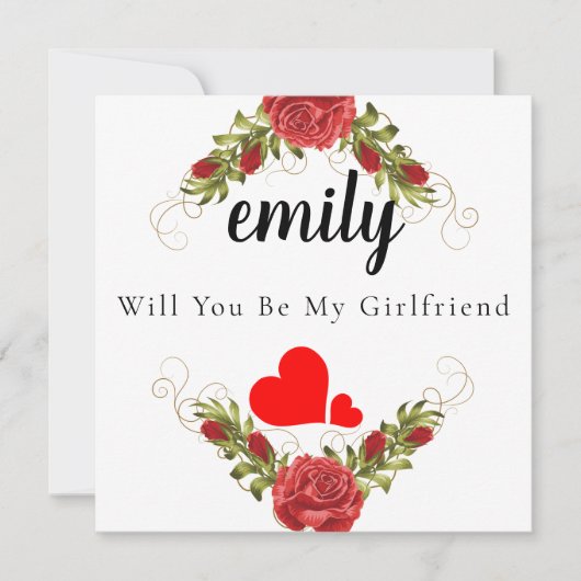 Elegant Rosy, word jij mijn Vriendin Kaart? Bedankkaart (Voorkant)