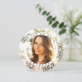 Elegant Round Border Border Photo Afstuderen Invit Kaart (Staand voorkant)