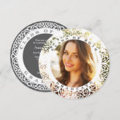 Elegant Round Border Border Photo Afstuderen Invit Kaart (Voorkant / Achterkant)