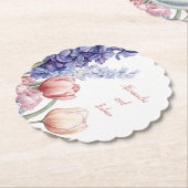 Elegant round Floral Coaster Kartonnen Onderzetters (Gekanteld)