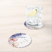 Elegant round Floral Coaster Kartonnen Onderzetters (Insitu)