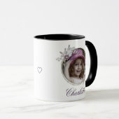 Elegant Round Flower Afbeelding Lijst Name Photo Mok (Voorkant rechts)