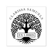 Elegant Round Tree Aangepaste naam Ex libris Zelfinktende Stempel (Design)