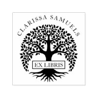 Elegant Round Tree Aangepaste naam Ex libris