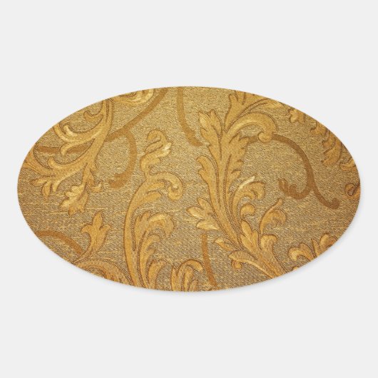 , elegant, roustisch goud, Victoriaans, velvet Ovale Sticker (Voorkant)