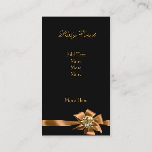 Elegant Routebeschrijving Party Zebra Leopard Gold Informatiekaartje (Achterkant)