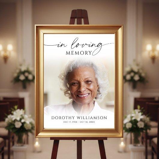 Elegant rouwfoto Teken ter liefdevolle herinnering Poster