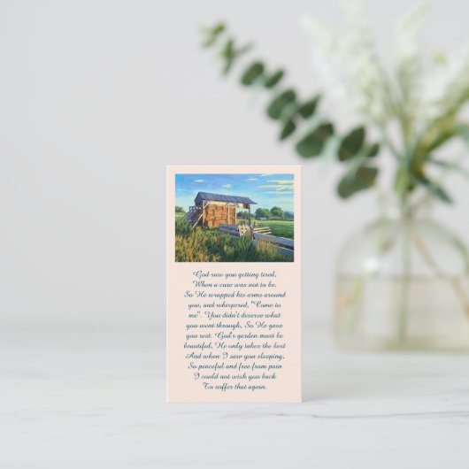 Elegant rouwmonument begrafenis Kaart Visitekaartje (Staand voorkant)