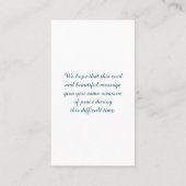 Elegant rouwmonument begrafenis Kaart Visitekaartje (Achterkant)