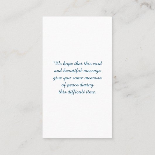 Elegant rouwmonument begrafenis Kaart Visitekaartje (Achterkant)